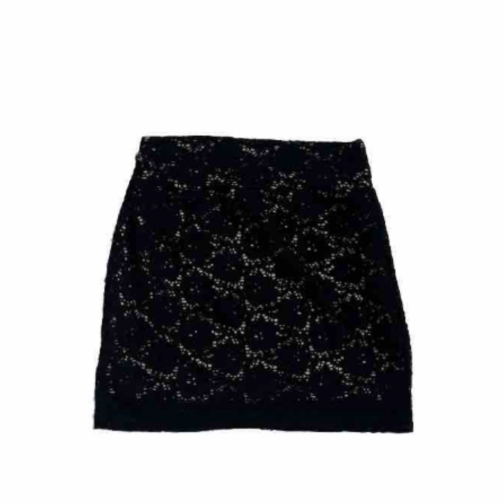 NWT Cotton On Black Lace Floral Mid Rise Mini Skirt Bodycon Pull On Medium